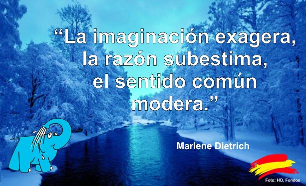 La imaginación exagera, la razón subestima, el sentido común modera.